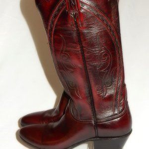 Lucchese Classic Black Cherry Goat Western Boots